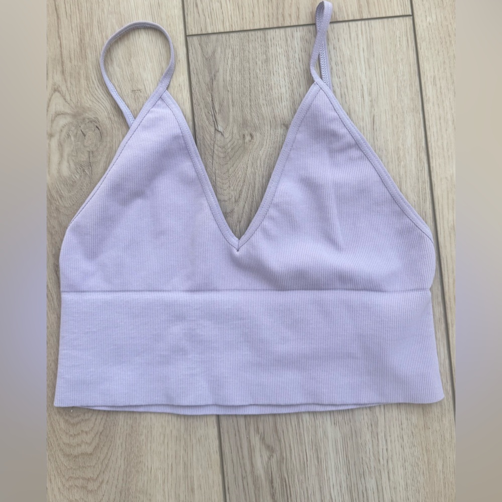 Free People Lilac Ribbed Top